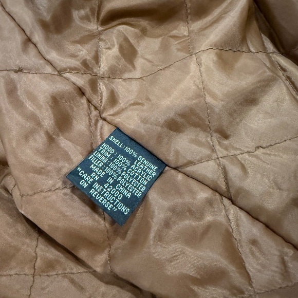 Brown and Blue Plaid Women's Leather Jacket - Picture 5 of 5